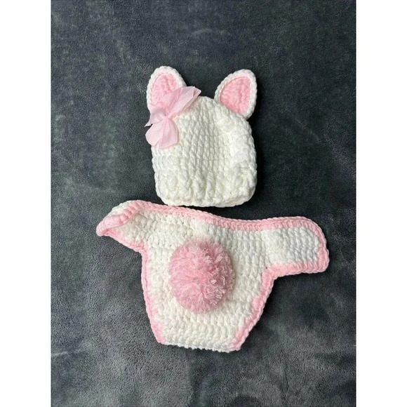 BABESIDE 2Pcs Reborn Bunny Hat and Diaper Cover for 17-20 Inch Baby Dolls - Picture 7 of 12